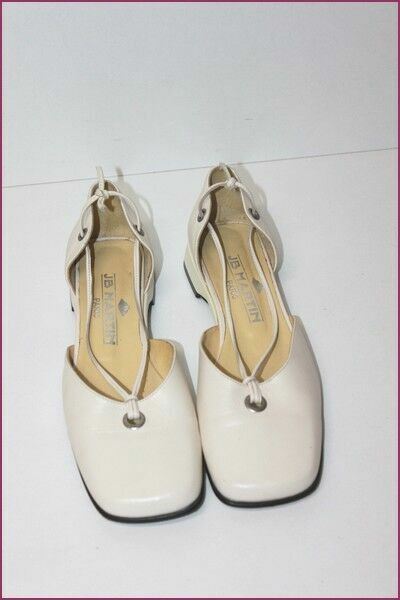 Escarpins JB MARTIN - Toile Grise & Cuir Bronze - Taille 38,5 / 4.5 - Très Bon état