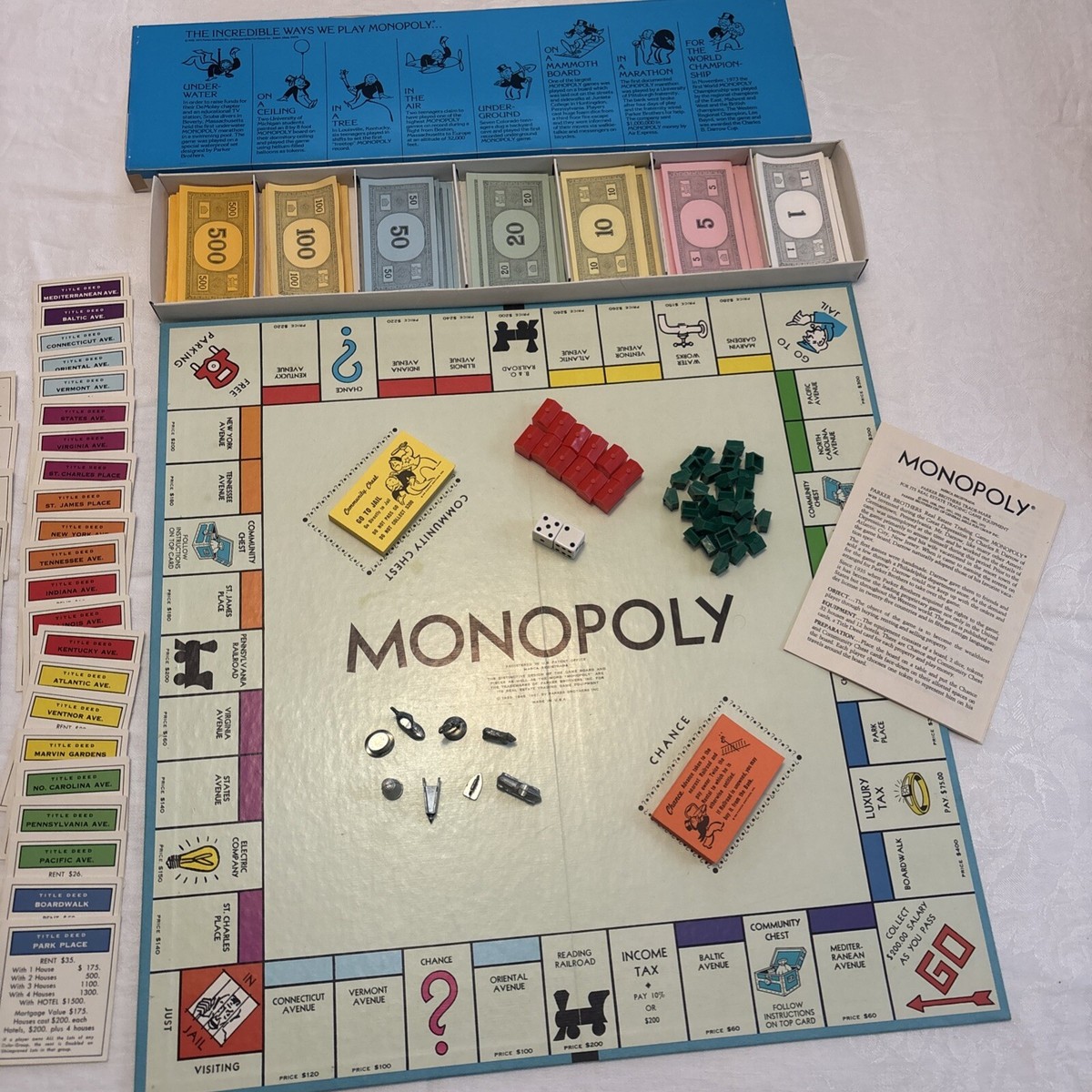 Vintage 1970's Monopoly Parker Brothers Game All Original | eBay