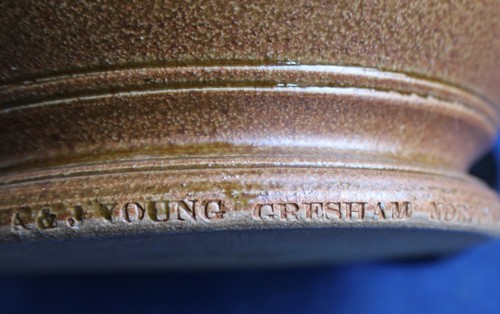 A & J Young Gresham Studio Pottery Stoneware Salt Glaze 27cm Mixing Bowl A/F - Picture 6 of 7