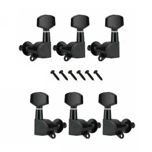 6pcs 3L3R Black Guitar Tuning Pegs Sealed Machine Heads Tuners 3L 3R for Guitars