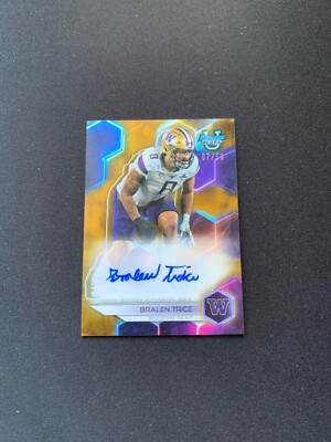2023 Bowman s Best University Bralen Trice #BOA-BTR Gold Refractor Auto #07/50