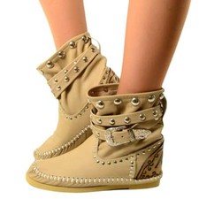 Indianini Bassi in Pelle Beige con Fibbie Originali KikkiLine