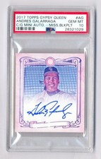 ANDRES GALARRAGA 2017 TOPPS GYPSY QUEEN MINI MISSING BLACK PLATE AUTO PSA 10 