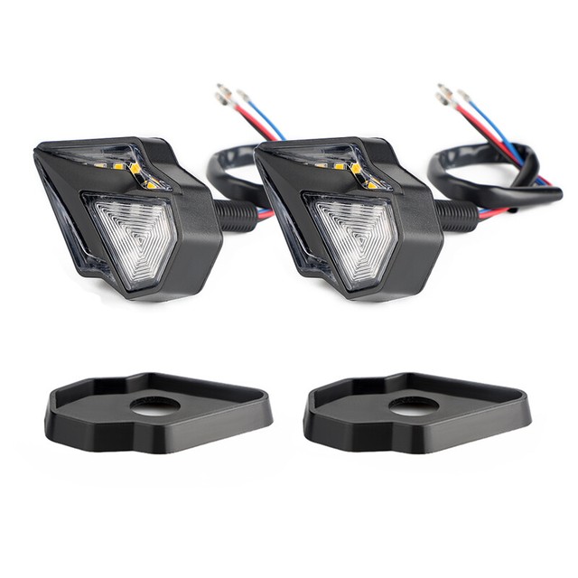 2X Sequential Motorcycle Flush Mount LED Turn Signals Blinker Light