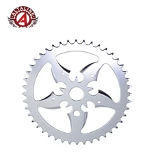 ALTALINE 44T ONE PIECE BICYCLE CRANK SHURIKEN CHAINRING 1/2 X 1/8 CHROME.