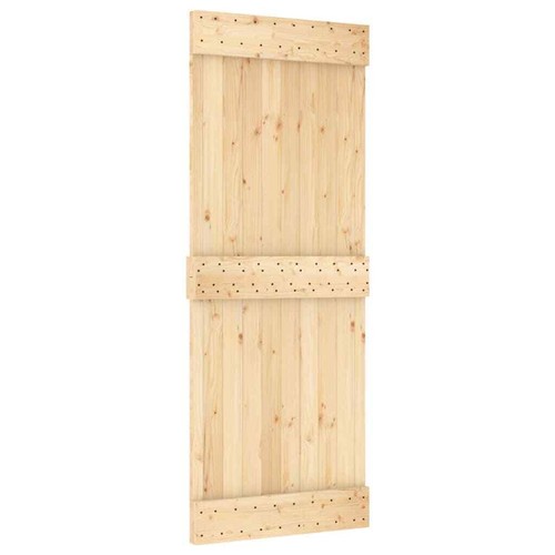 Sliding Door with Hardware Set 80x210 Solid Wood Pine F2Y8 - Picture 3 of 11