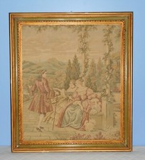 QUADRO IN TESSUTO RICAMATO A MANO RICAMO MEZZO PUNTO CROCE 81 x 71 RETRO VINTAGE