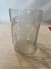 ANTIQUE CRYSTAL GLASS JE SUIS L’IMMACULEE CONCEPTION SOUVENIR DE LOURDES FRANCE