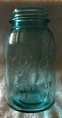 Vintage 1923-1933 Aqua Blue Ball Perfect Mason Quart Jar #4 | eBay