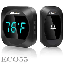 Wireless Doorbell Thermometer Waterproof Door Bell Kit Adjustable Volume 1000ft