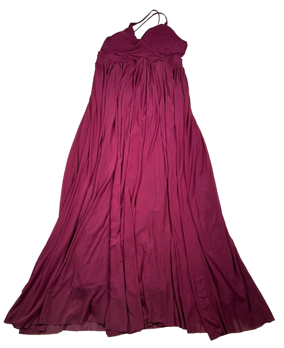 babydoll formal dress long Haute Nites Burgundy Strappy Size 17 Fairy Grunge Machine Wash
