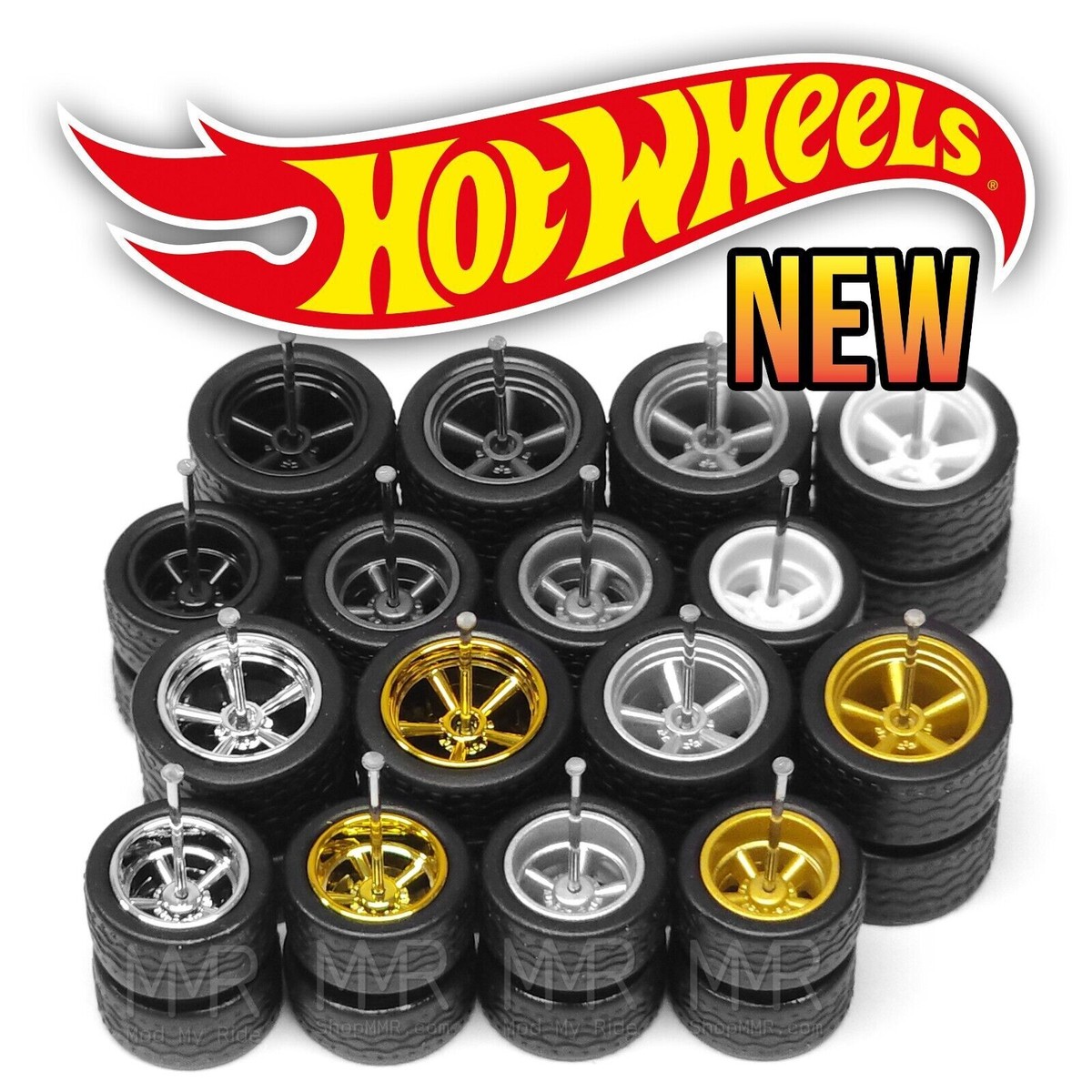 1/64 Scale 5 SPOKE MUSCLE v6 XL STG Real Rider Wheels Rims Tires