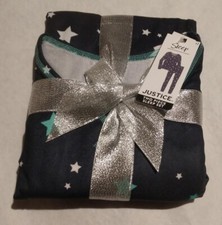 NWT Justice Girls Navy Star Print Winter Pajamas PJs 2PC Pajama Set