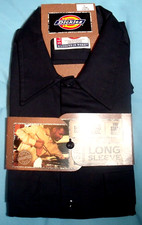 DICKIES Mens Long Sleeve Button Work Shirt Size XL Navy Blue 574 X-long Tail New