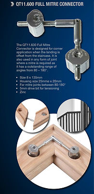 Blueprint Joinery Zipbolt Full Mitre Handrail Fixing For 90 Degree | INDIA