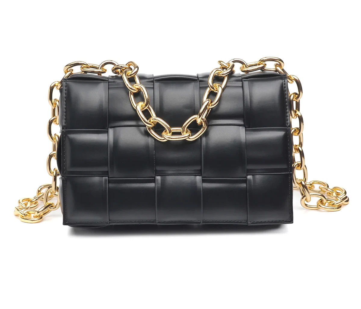 Prada Gold Textured Leather Flap Chain Clutch Prada | The Luxury Closet