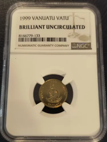 1999 VANUATU VATU Coin - Brilliant Uncirculated NGC Graded