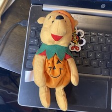 Disney Winnie the Pooh Halloween Pumpkin Bean Bag Small Plush 8" Pooh Bear