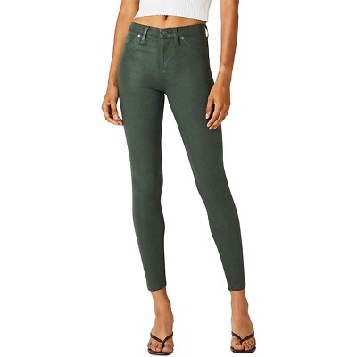 Hudson Women's NWOT Barbara High Waist Skinny Ankle Sparkle Green Jeans Size 24