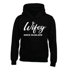 Personalized Couples Wifey Valentines Women Hoodie Married Tee Present Gift