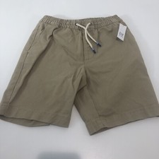 Gap Kids Boys Khaki Chino Shorts Elastic Waist Drawstring Size M 8 Beige NWT