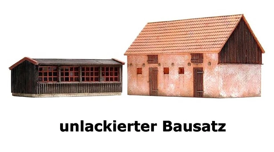 Artitec 10.198 - 1:87: Hühner- und Schweinestall, Bausatz, unlackiert