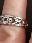 Vtg.Sterling Silver 925~ Chain Link Ring~sz6