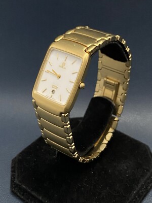 オルゴール nonta Vintage Citizen Noblia 3970-C90687 Gold-Tone Tank Date Quartz