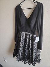 Black Short ,Long Sleeve Dress NEW Size 6 Xscape 