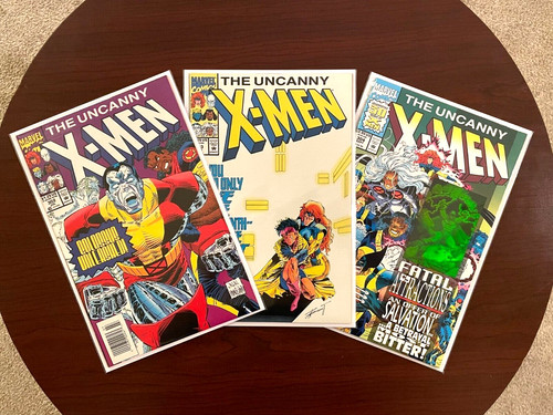 (lot of 3 comics) Uncanny X-Men #302 #303 #304 (Marvel 1991-92) Hologram 9.4 NM
