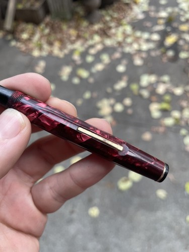 Vintage Marbled Red Parker Parkette Fountain Pen, No Cap - Picture 2 of 5