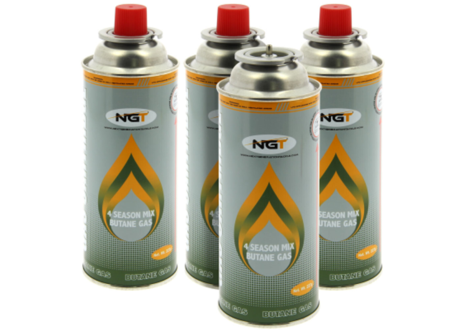 NGT 227g (4 Pack) Butane Gas Canisters Carp Fishing Gas Canister NEW