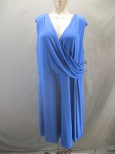 NWOT ALYX Limited Size 3X Womens Blue Sleeveless Surplice Short Drape Dress 592