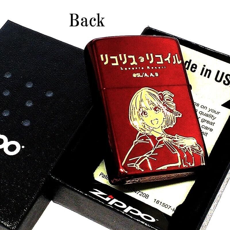 Zippo Oil Lighter Lycoris Recoil Chisato Red Brass Regular Zippo Oil Lighter Lycoris Recoil Chisato Red Brass Regular
