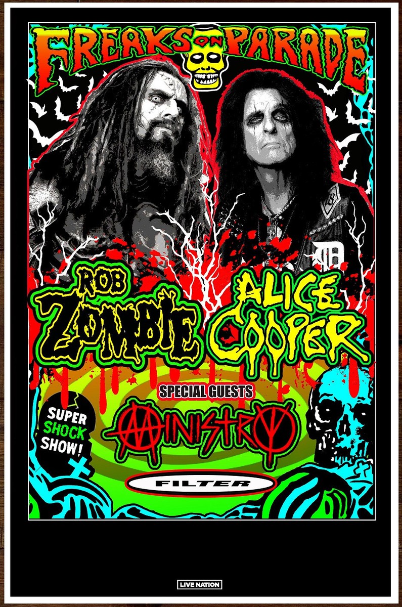 ROB ZOMBIE ALICE COOPER MINISTRY 2023 Ltd Ed RARE Poster