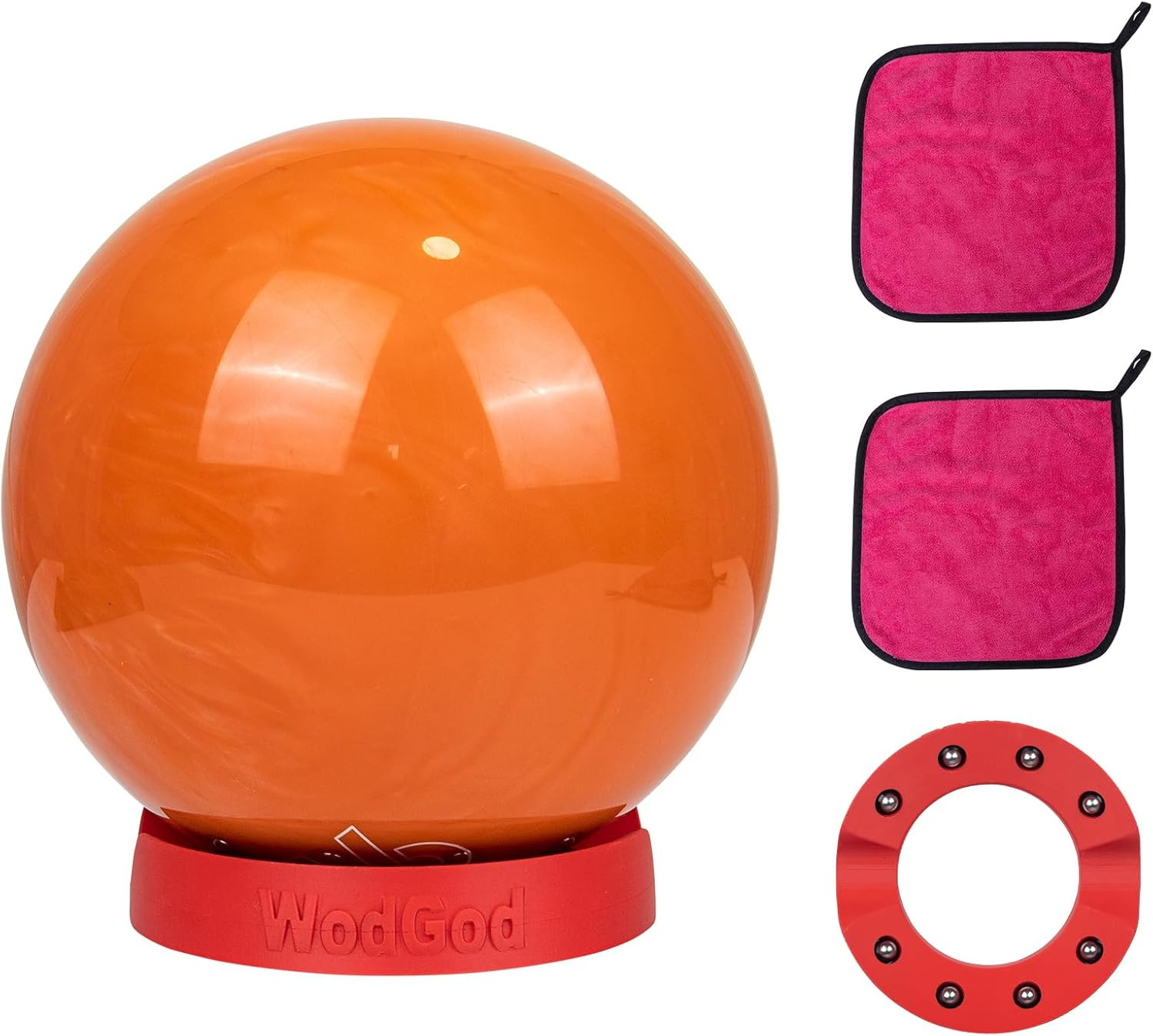 Red Bowling Ball Spinner,Bowling Ball Cup with 2 Towel Set +