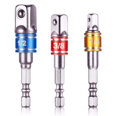 CIGOTU Impact Grade Socket Adapter/Extension Set Turns One Size, 3p*color 