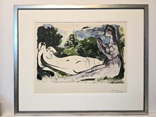Pablo Picasso  FEMME NUET ET JOUEUSE DE FLUTE Lithografie Galerierahmung NEU