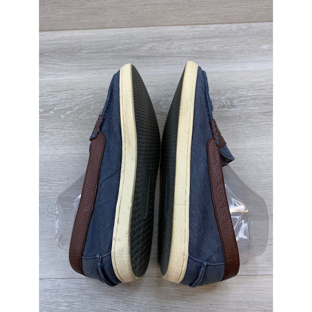 Cole Haan Men\'s Navy and Brown Penny  Loafers Sz 10M Mens Cole Haan Navy Blue Suede Penny Loafer Size 9M | eBay main image 3