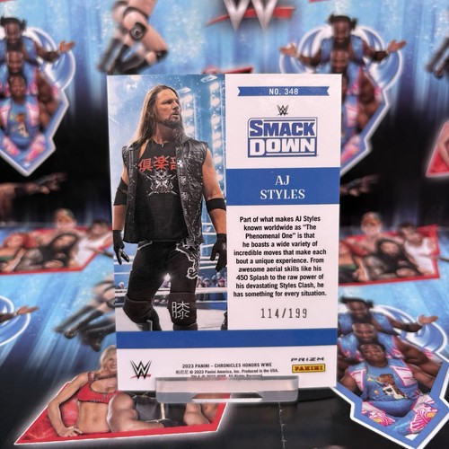 AJ Styles WWE Panini Chronicles 2023 Panini Honors Pink Prizm /199 #348 - Bild 3 von 4