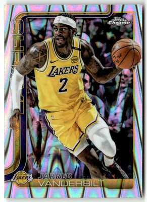 2025 Topps Chrome NBA No. 154 Jarred Vanderbilt Raywave Refractor