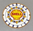 VINTAGE 12” SHELL PORCELAIN SIGN CAR GAS OIL TRUCK GASOLINE AUTO MOTORCYCLE
