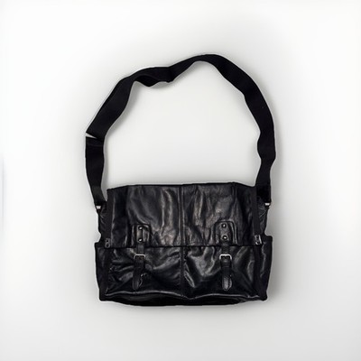 agnes b. Voyage shoulder Messenger bag B. Homme leather black | eBay