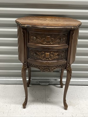 Vintage French Provincial Carved Wood Nightstand