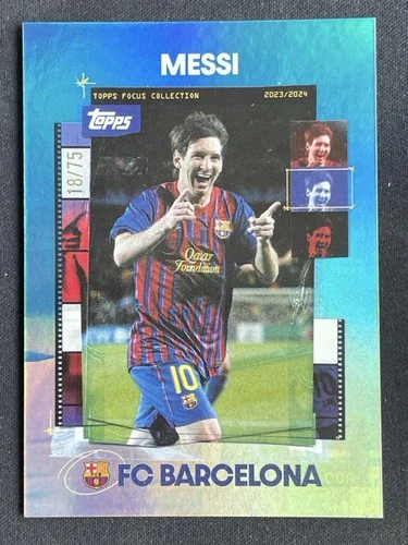 Lionel Messi 2023-24 Topps Focus Fc Barcelona Snap Shots Blue /75 #37
