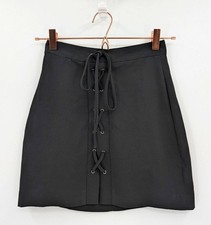 Madewell Skirt Sz 00 Black Pencil Tie Front Detail-READ