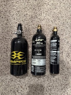 Paintball CO2 Tanks Lot of 3 Empty 20oz 12oz Sizes