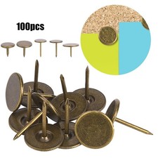 100Pcs Upholstery Nail Flat Head Cyan Bronze Iron Decorative Pin Sofa Furniture