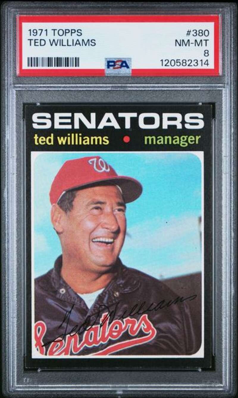 1971 Topps #380 Ted Williams PSA 8 Washington Senators MG (2314)