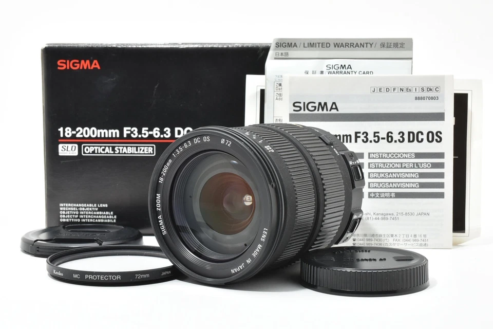 [Presque inutilisé dans la boîte] Objectif zoom Sigma 18-200 mm f/3,5-6,3... - Photo 1/4